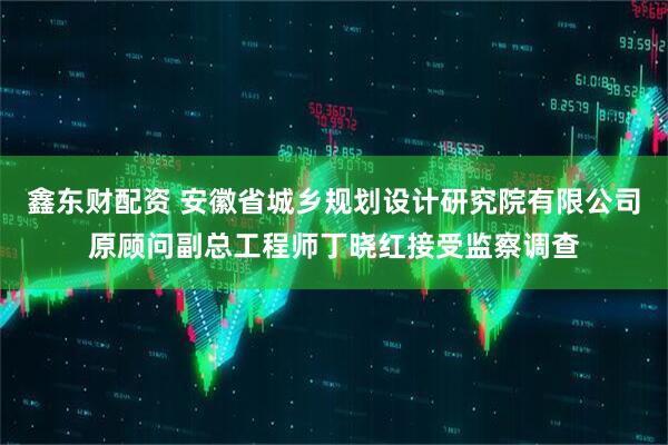鑫东财配资 安徽省城乡规划设计研究院有限公司原顾问副总工程师丁晓红接受监察调查